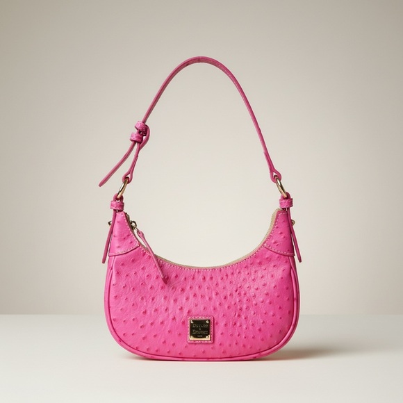 Dooney & Bourke Handbags - Dooney & Bourke Ostrich Embossed Leather Hobo Bag from the Ostrich Collection